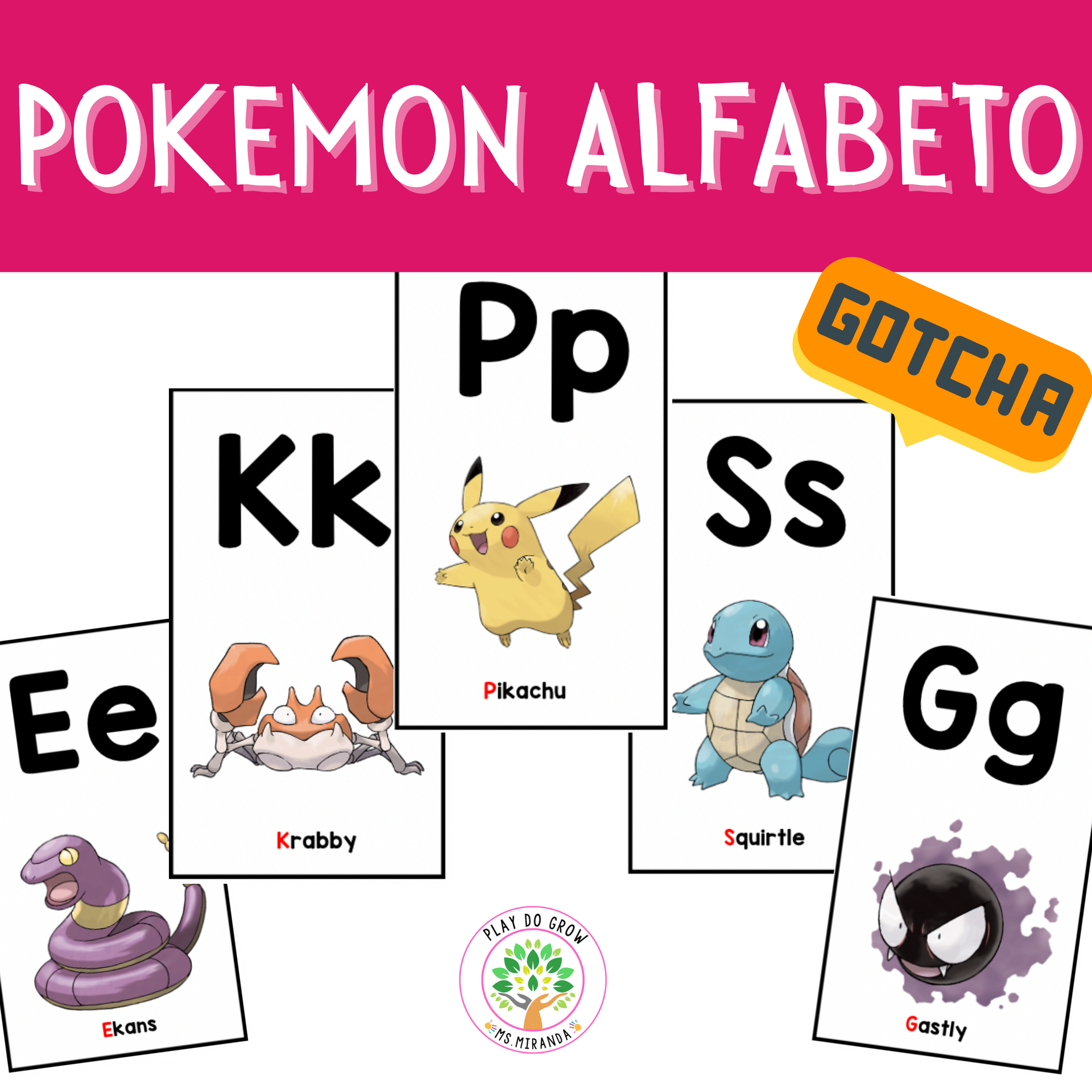 pokemon alphabet flash cards Visual Alphabet