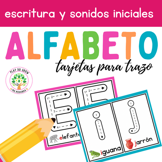 Tarjetas para trazo A-Z