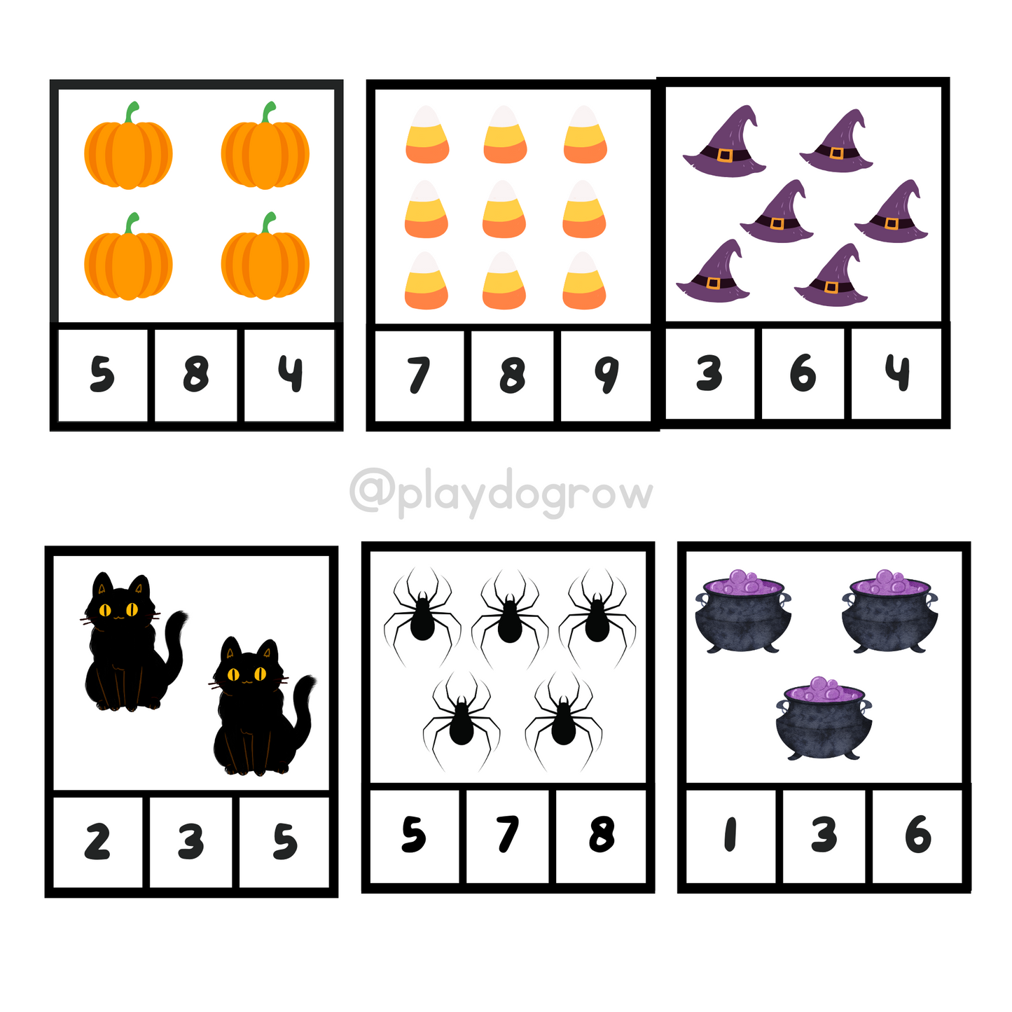 Halloween Counting Cards FREE | Numbers 1-10