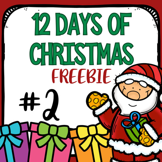 FREEBIE 2- 12 Days of Christmas. FREE activities