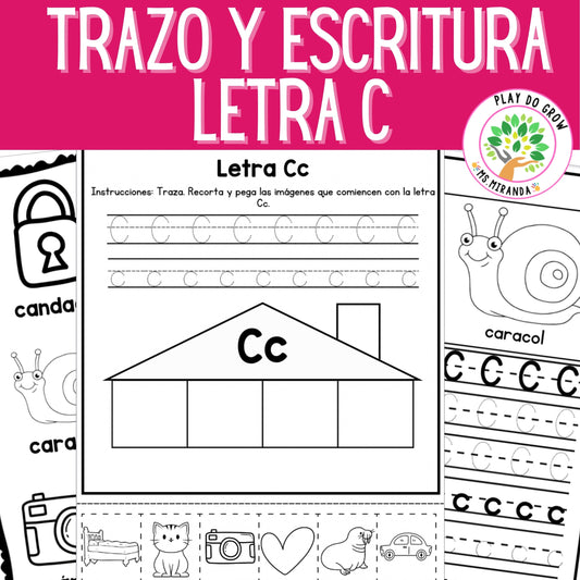 Letra C - Letra de la Semana. 12 Hojas de trabajo | PreK & Kindergarten