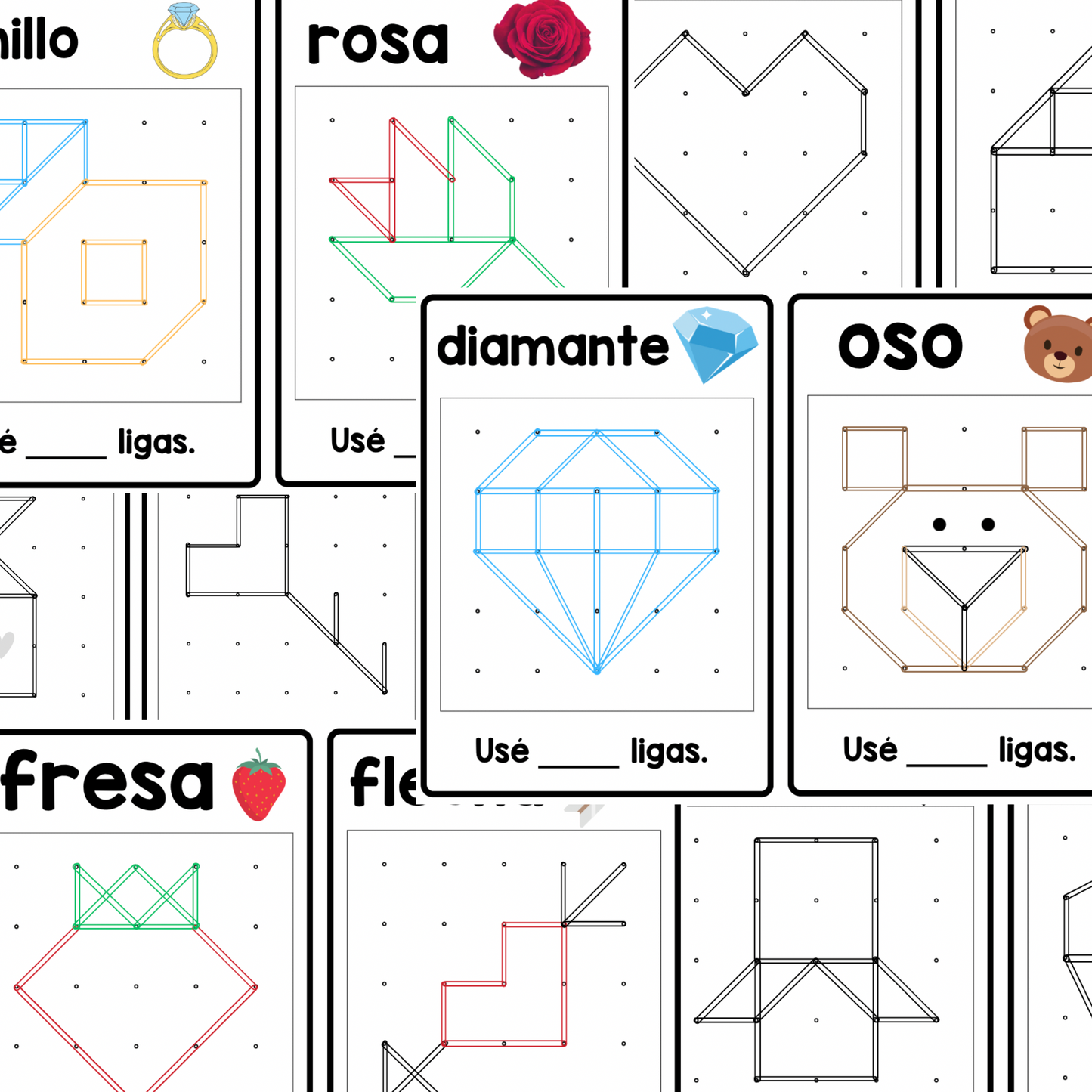 Geoplano San Valentín. Tarjetas de trabajo | STEM y Matemáticas