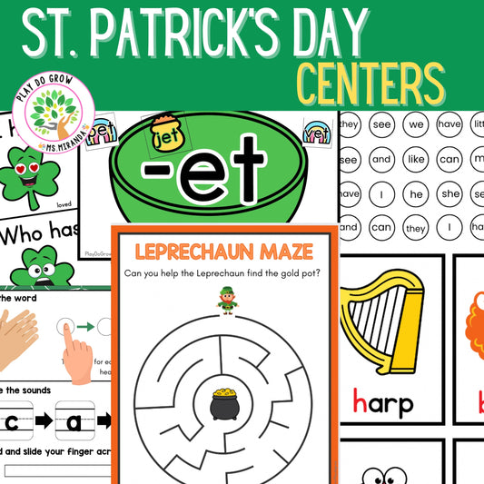 St. Patrick's Day Centers | Literacy & Math Games. Kindergarten & Elementary Resource