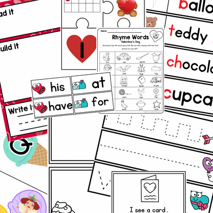 Valentines Centers. Math & Literacy | PreK & Kindergarten games