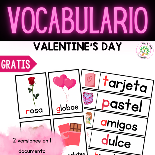 GRATIS Vocabulario San Valentín | Actividad de Escritura y Lenguaje