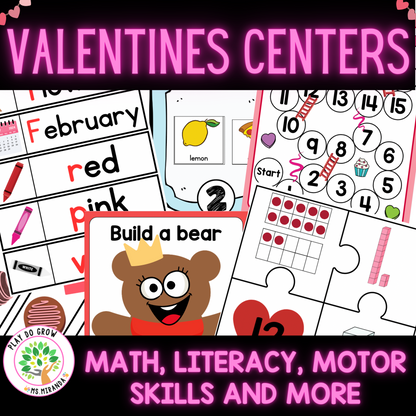 Valentines Centers. Math & Literacy | PreK & Kindergarten games