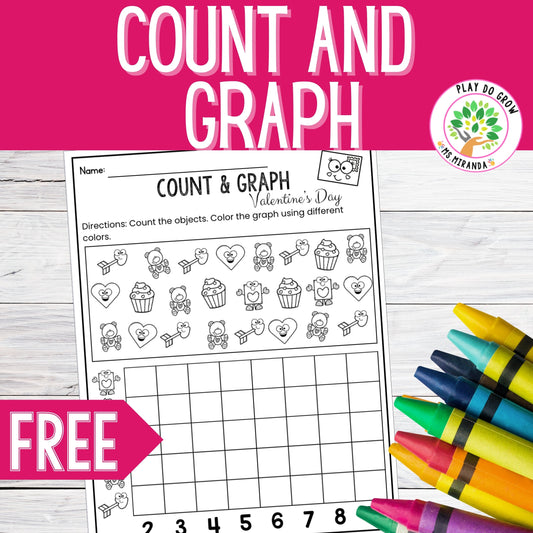 FREE Count and Graph Valentines Day | Math Printable Resource