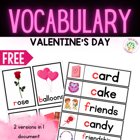 FREE Valentines Vocabulary Word Cards | ELA & Writing Resource