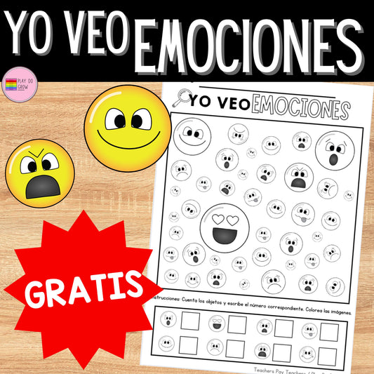 GRATIS Yo Veo Emociones | Ed. Socioemocional & Matemáticas Preescolar y Primaria