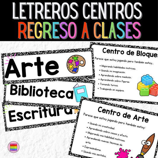 Letreros para Centros. Colección Libreta | Decoración del Aula. Regreso a Clases