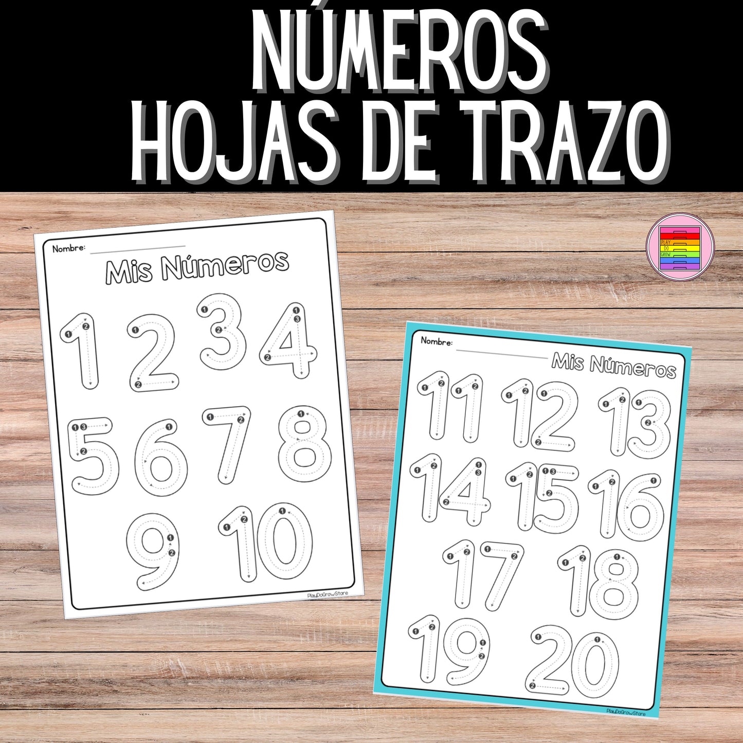 GRATIS Trazo Números 1-20 | Matemáticas y Escritura Preescolar y Primaria