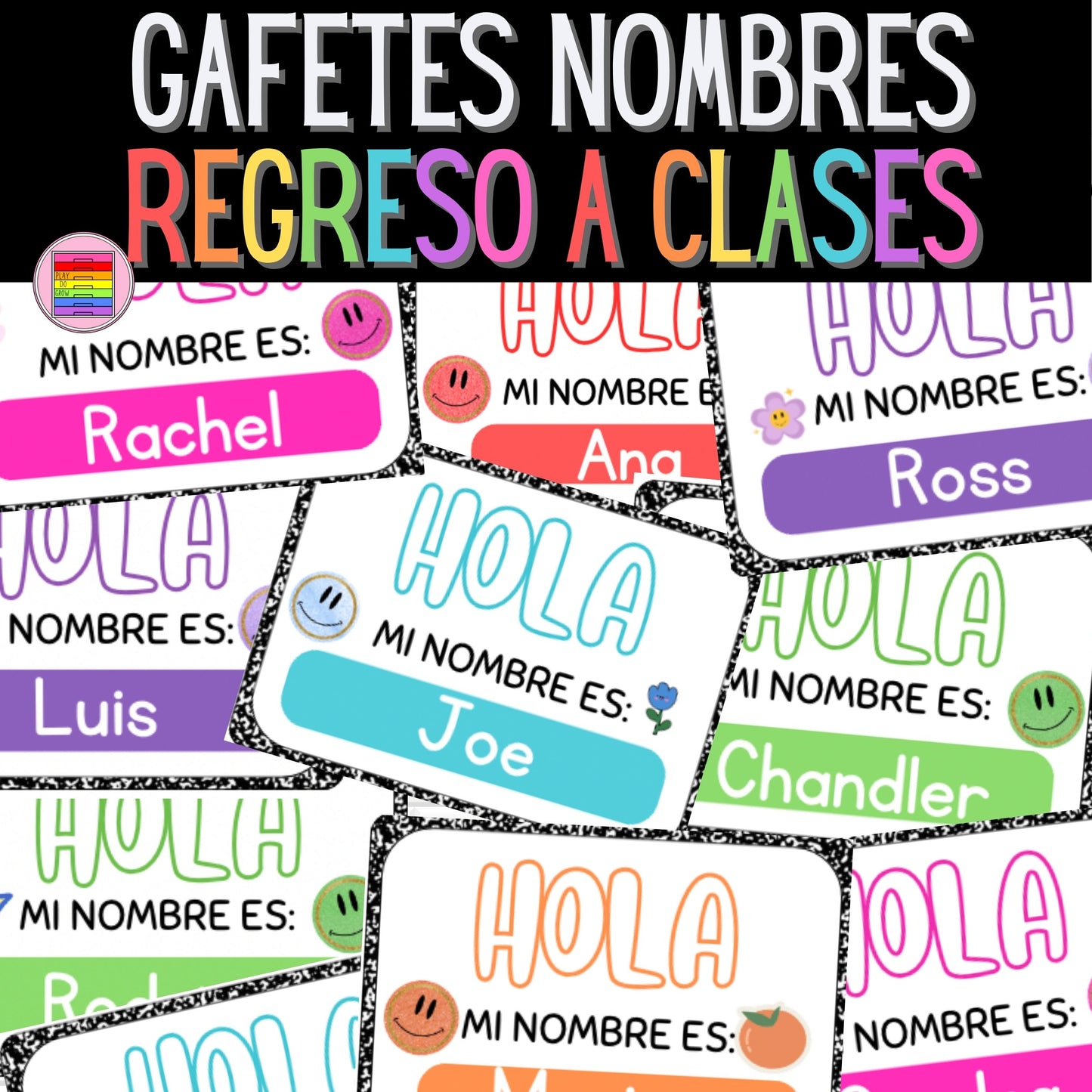 Gafetes Nombres. Regreso a Clases. Colección Libreta | Decoración del Aula Preescolar y Primaria