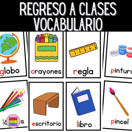 GRATIS Vocabulario Regreso a Clases. Preescolar y Primaria