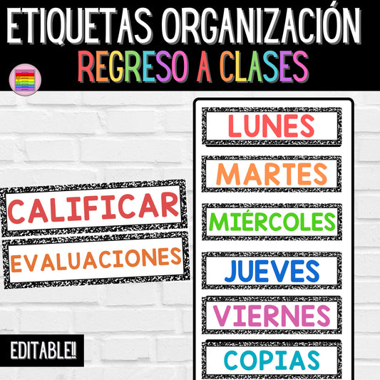 Etiquetas Organización Maestro. Colección Libreta | Regreso a Clases