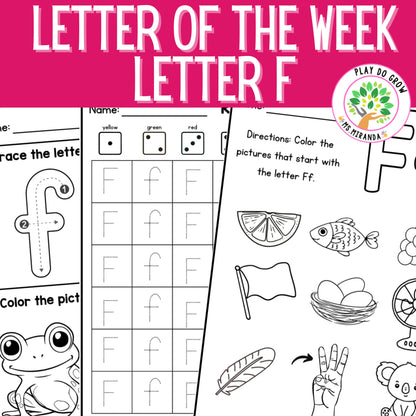 Letter of the week. Letter F | Handwriting Activities