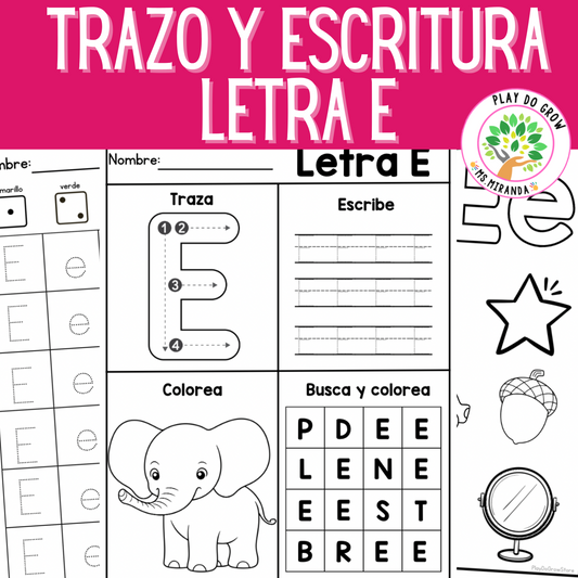 Letra E - Letra de la Semana. 12 Hojas de trabajo | PreK & Kindergarten