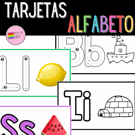 Tarjetas del alfabeto. Preescolar y Primaria | Trazo y Lectura