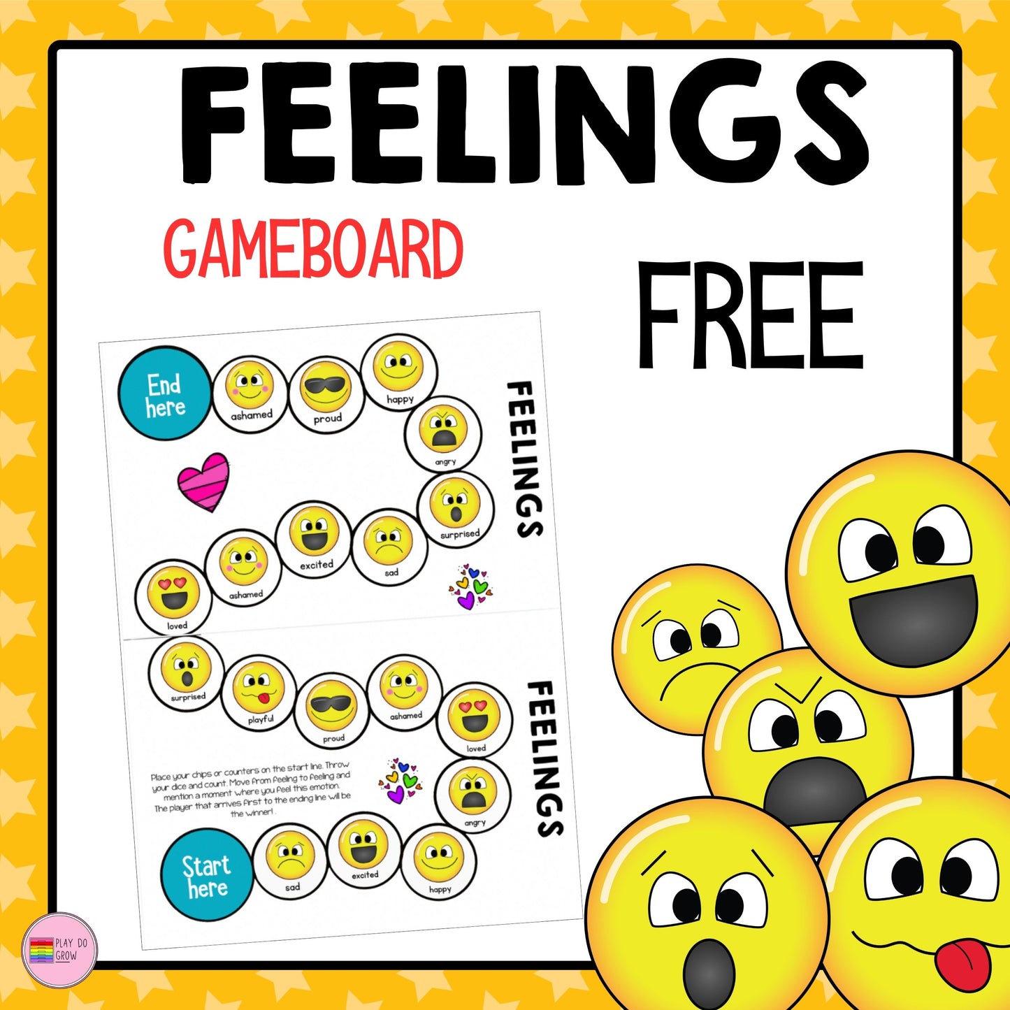 FREE Feelings GameBoard. SEL Games | PreK, Kindergarten & Elementary