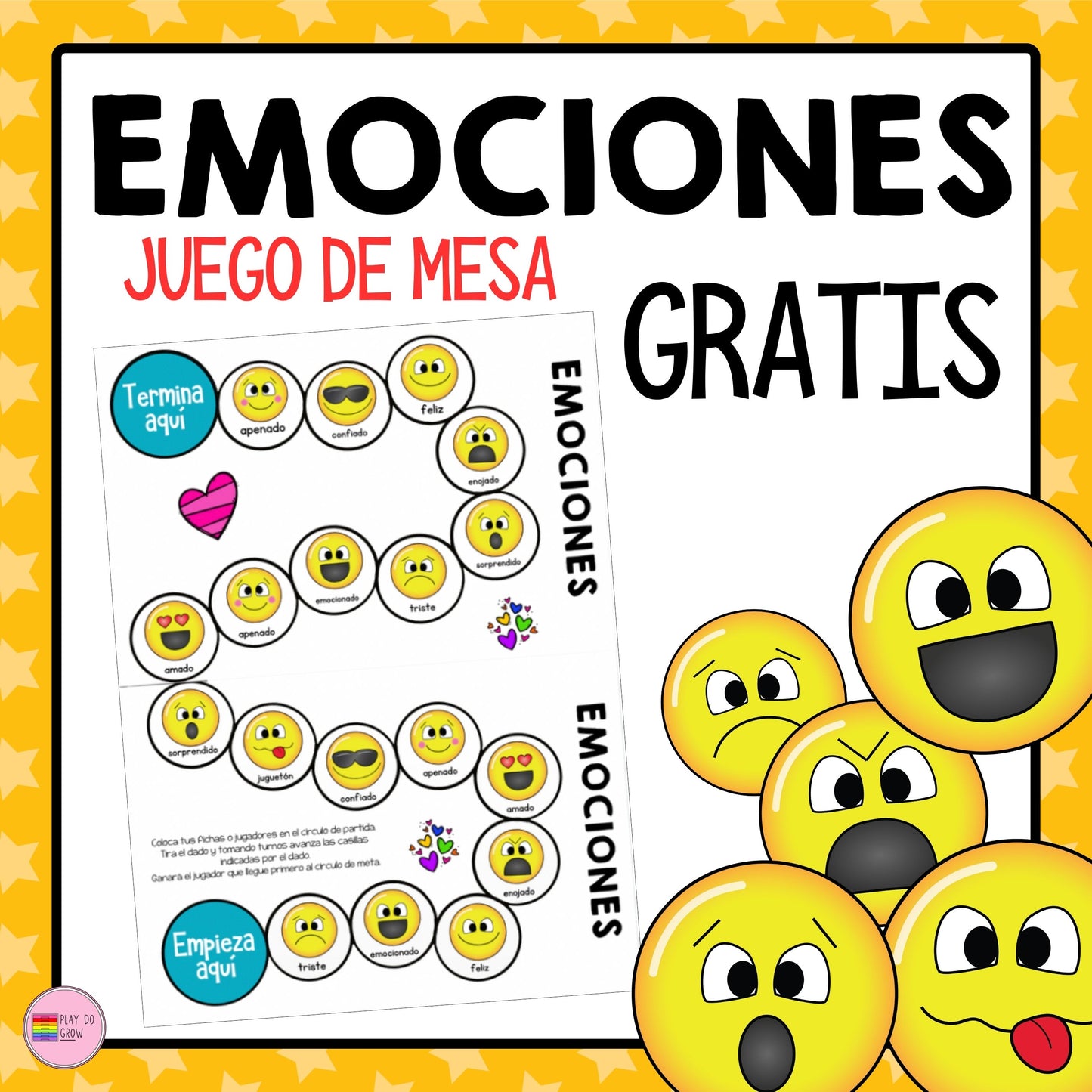 GRATIS Juego de mesa Emociones. Preescolar y Primaria. Ed. Socioemocional