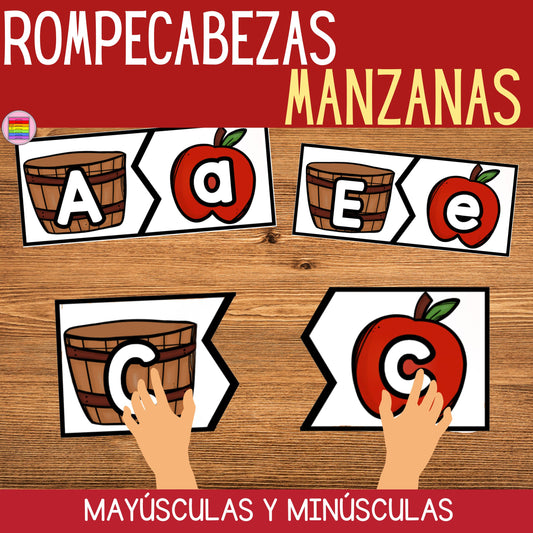 Manzanas Rompecabezas Alfabeto Mayúsculas y Minúsculas | Preescolar y Primaria