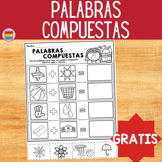 GRATIS Palabras Compuestas Hoja de Trabajo | Preescolar y Primaria