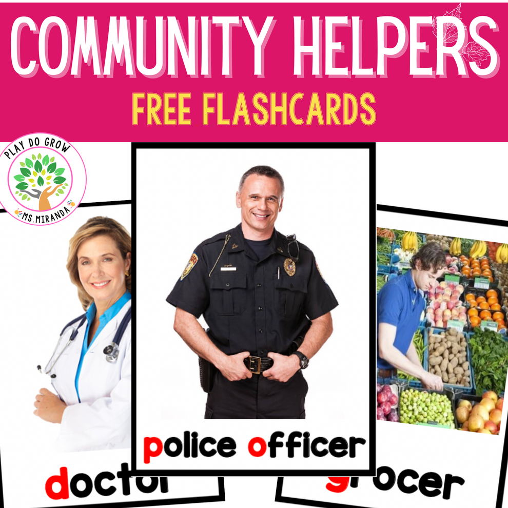 FREE Community Helpers Flashcards | Vocabulary Words – Play Do Grow