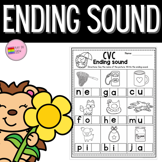 FREE Ending Sound Worksheet | Kindergarten & Elementary