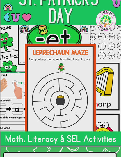 St. Patrick's Day Centers | Literacy & Math Games. Kindergarten & Elementary Resource