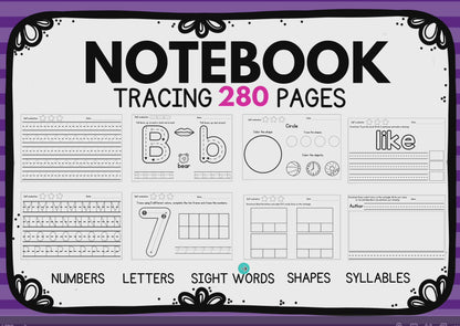 Tracing Notebook. Literacy and Math | Kindergarten & Elementary