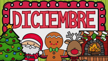 Diciembre Diapositivas. Google Slides. Preescolar y Primaria. Recursos Navidad